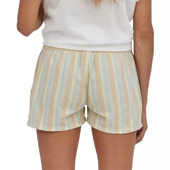 Patagonia Women's Island Hemp Baggies Shorts Size XL Cali Stripe Isla Yellow - Picture 2 of 8